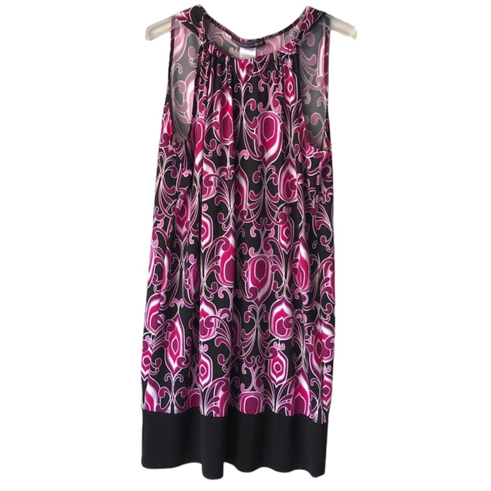 Adressing Woman Sleeveless Multi Damask Print Dress